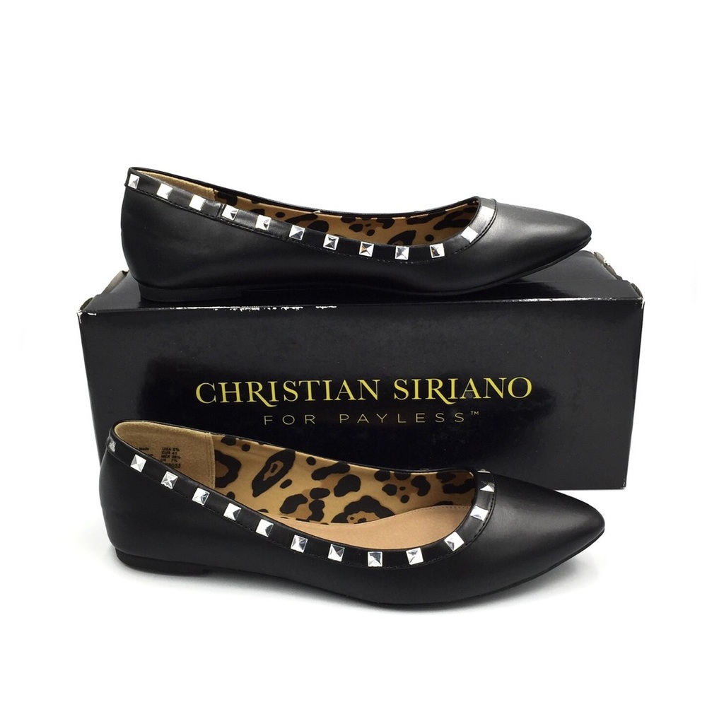 Black Studded Flats